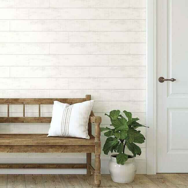 Magnolia Home Shiplap White Peel & Stick Wallpaper - York Wallcoverings - PSW1176RL - York Wallcoverings Wallpaper