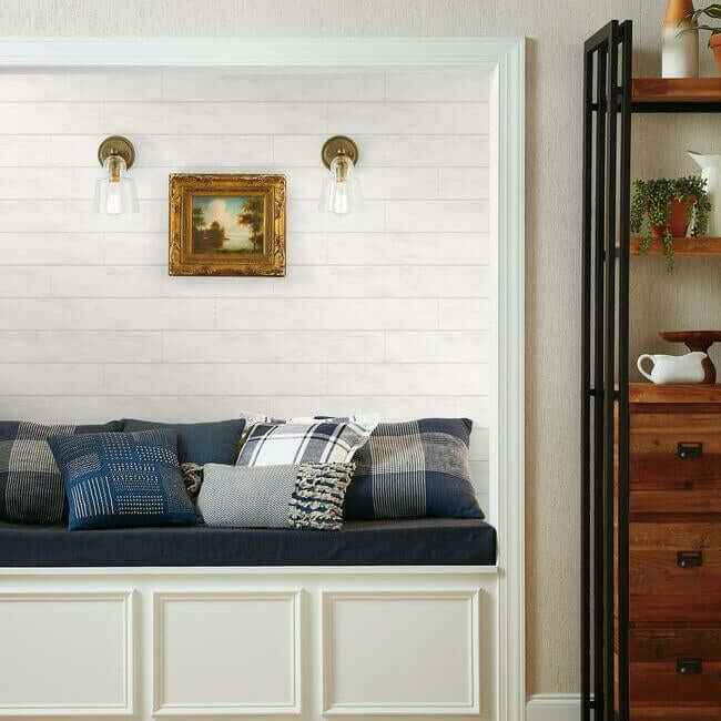 Magnolia Home Shiplap White Peel & Stick Wallpaper - York Wallcoverings - PSW1176RL - York Wallcoverings Wallpaper