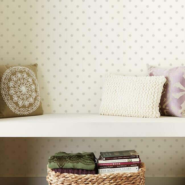 dots-on-dots-premium-peel-stick-wallpaper-cupolawhite-york-wallcoverings-psw1177rl - York Wallcoverings Wallpaper