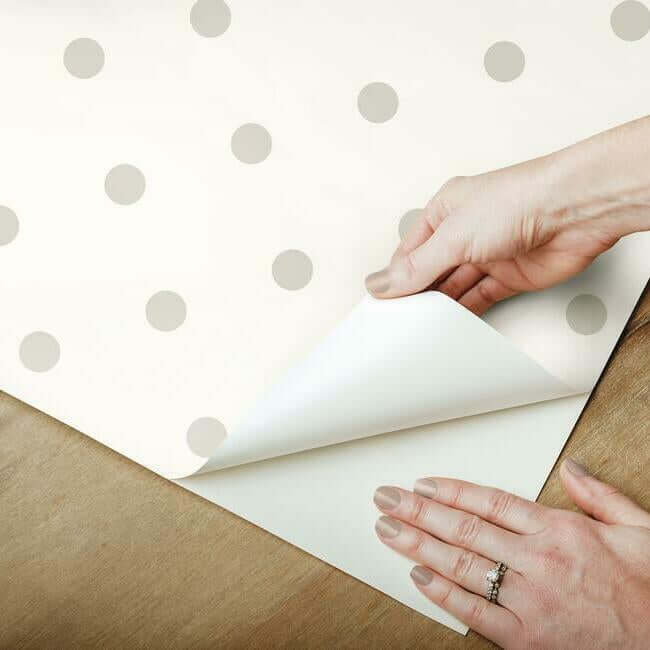 dots-on-dots-premium-peel-stick-wallpaper-cupolawhite-york-wallcoverings-psw1177rl - York Wallcoverings Wallpaper