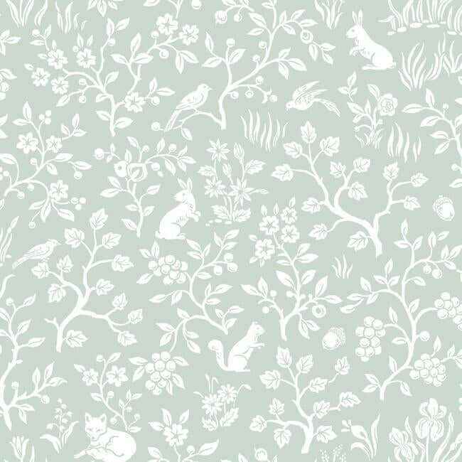 Magnolia Home Fox & Hare Green Peel & Stick Wallpaper - York Wallcoverings - PSW1167RL - York Wallcoverings Wallpaper