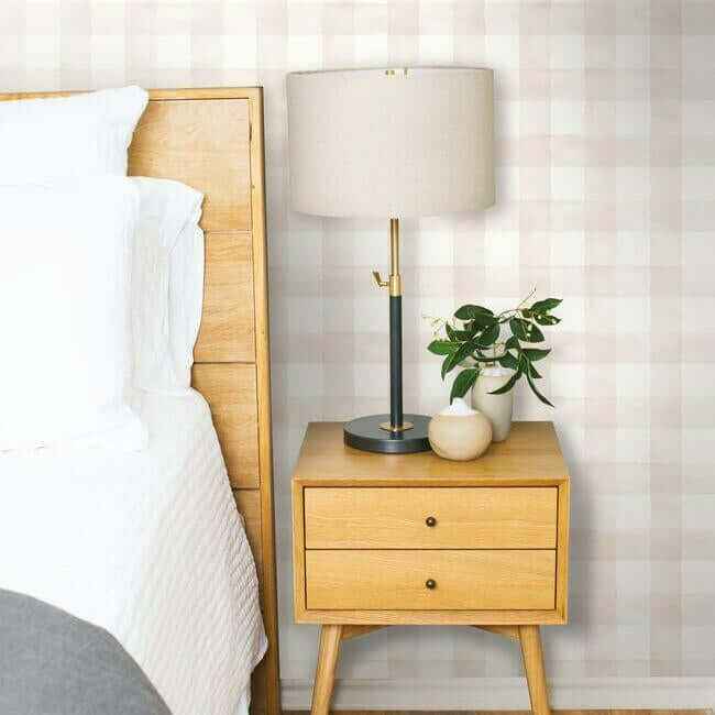 Magnolia Home Watercolor Check Pink Peel & Stick Wallpaper - York Wallcoverings - PSW1170RL - York Wallcoverings Wallpaper