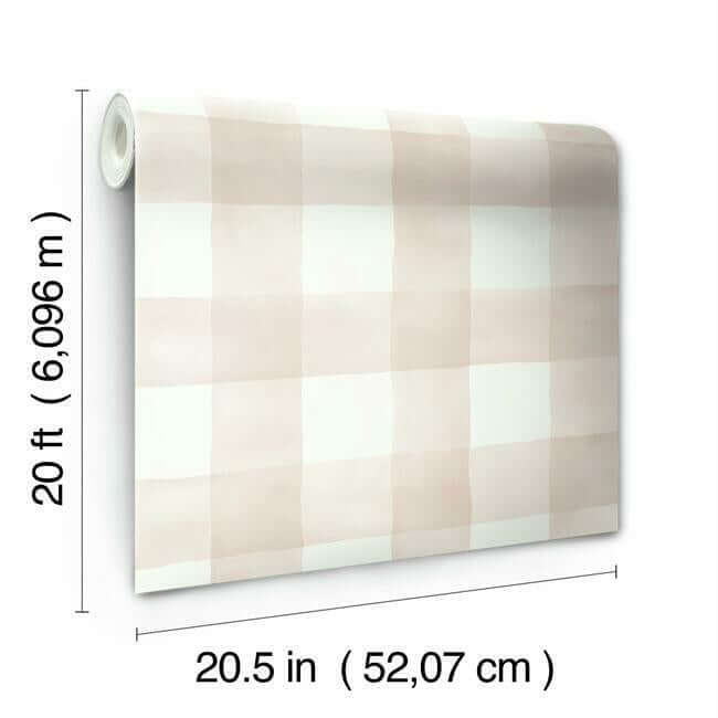 watercolor-check-premium-peel-stick-wallpaper-ella-rose-york-wallcoverings-psw1170rl - York Wallcoverings Wallpaper