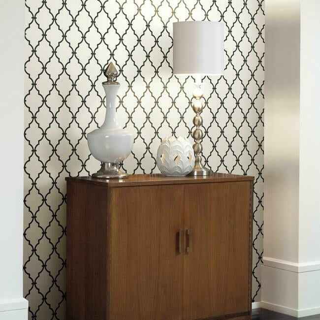 Modern Trellis Black Wallpaper - York Wallcoverings - YS9100 - York Wallcoverings Wallpaper