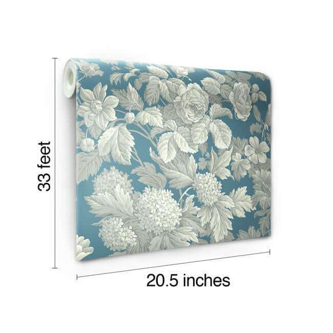 antique-floral-in-wedgewood-blue-grey-wallpaper-york-wallcoverings-kc1845 - York Wallpaper Wallpaper