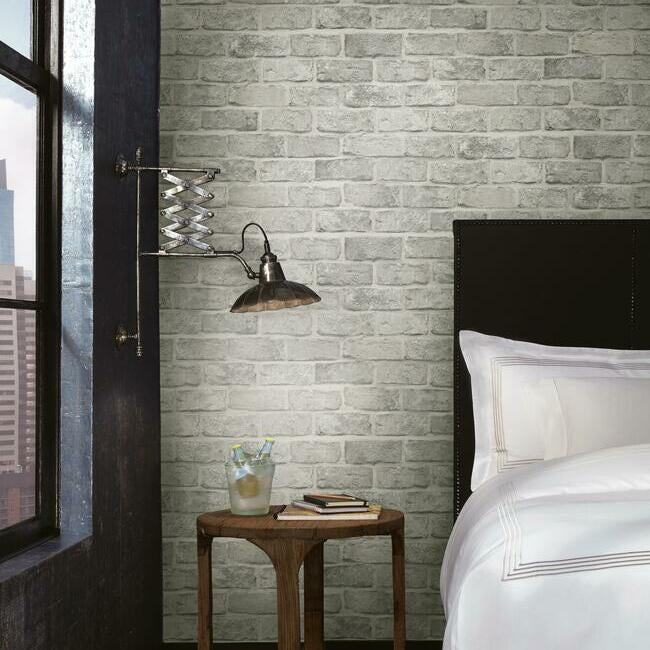 stretcher-brick-premium-peel-stick-wallpaper-putty-york-wallcoverings-psw1304rl - York Wallcoverings Wallpaper