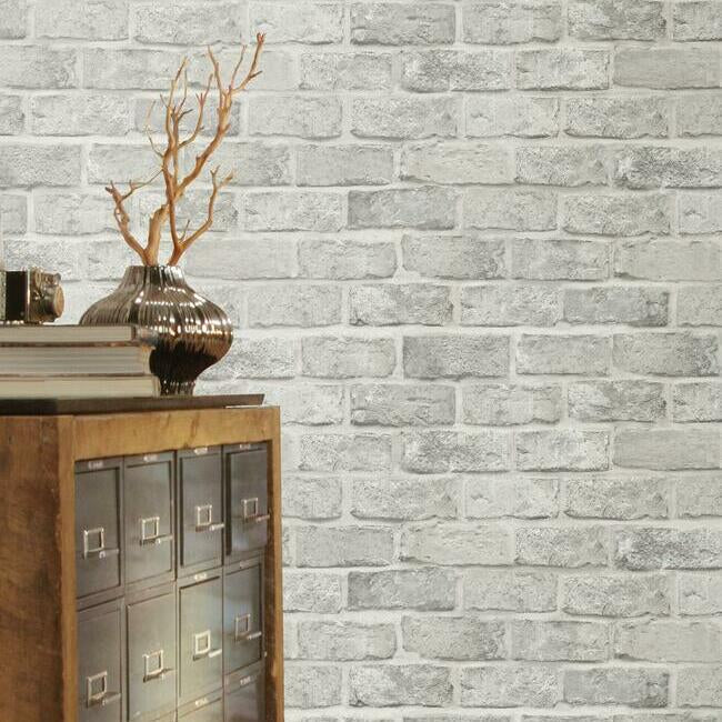 stretcher-brick-premium-peel-stick-wallpaper-putty-york-wallcoverings-psw1304rl - York Wallcoverings Wallpaper