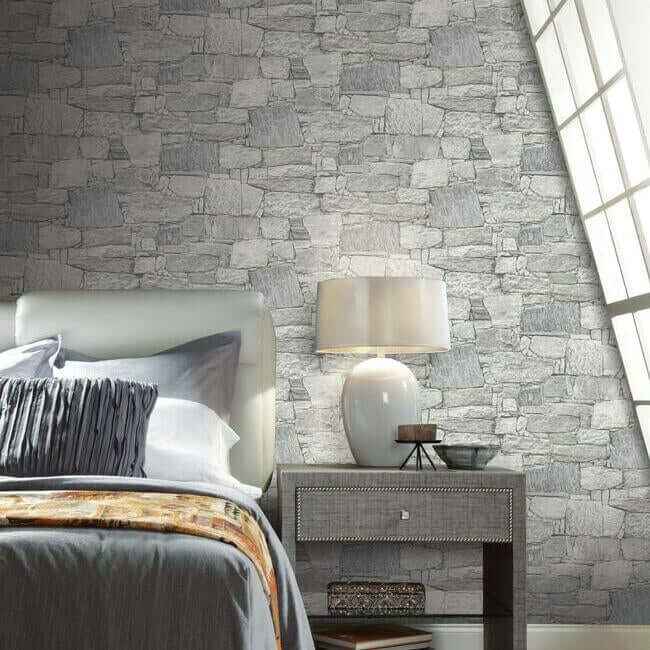 Chateau Stone Grey Peel & Stick Wallpaper - York Wallcoverings - PSW1308RL - York Wallcoverings Wallpaper