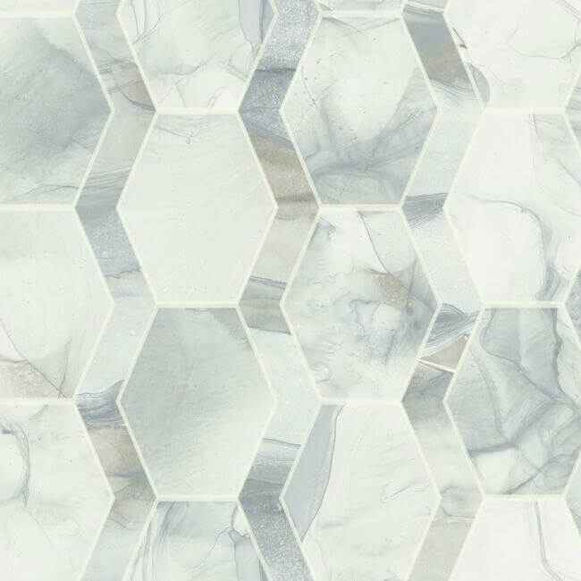 Earthbound Blue & Grey Wallpaper - York Wallcoverings - OS4281