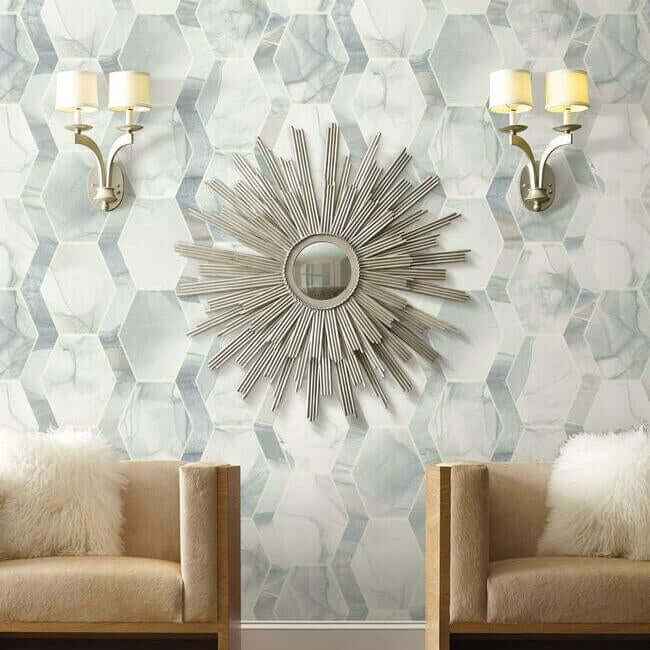 Earthbound Blue & Grey Wallpaper - York Wallcoverings - OS4281 - York Wallcoverings Wallpaper