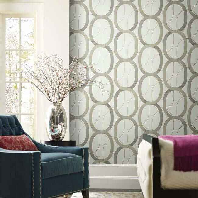 Interlock Taupe Wallpaper - York Wallcoverings - OS4211 - York Wallcoverings Wallpaper