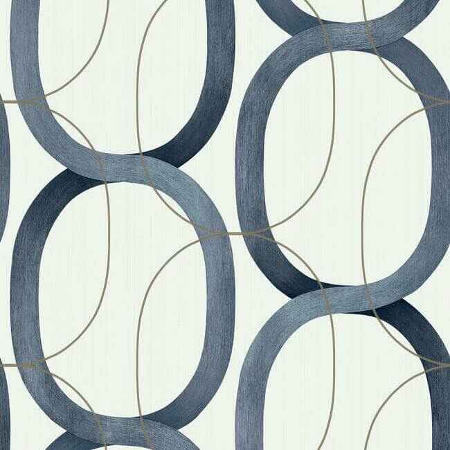 Interlock Navy Wallpaper - York Wallcoverings - OS4215 - York Wallcoverings Wallpaper