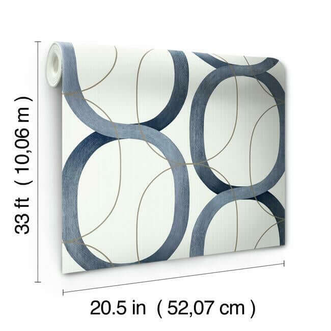 interlock-navy-wallpaper-york-wallcoverings-os4215 - York Wallpaper Wallpaper