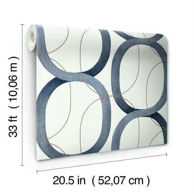 Interlock Navy Wallpaper - York Wallcoverings - OS4215 - York Wallcoverings Wallpaper