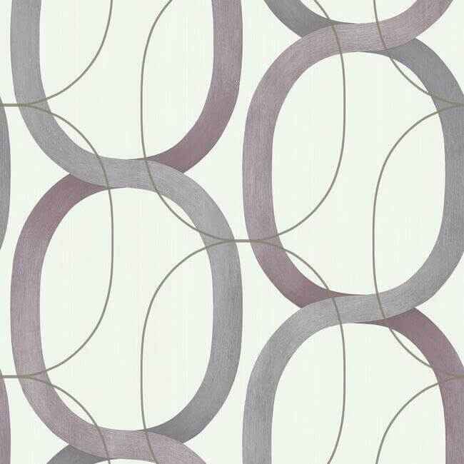 Interlock Plum Wallpaper - York Wallcoverings - OS4216 - York Wallcoverings Wallpaper