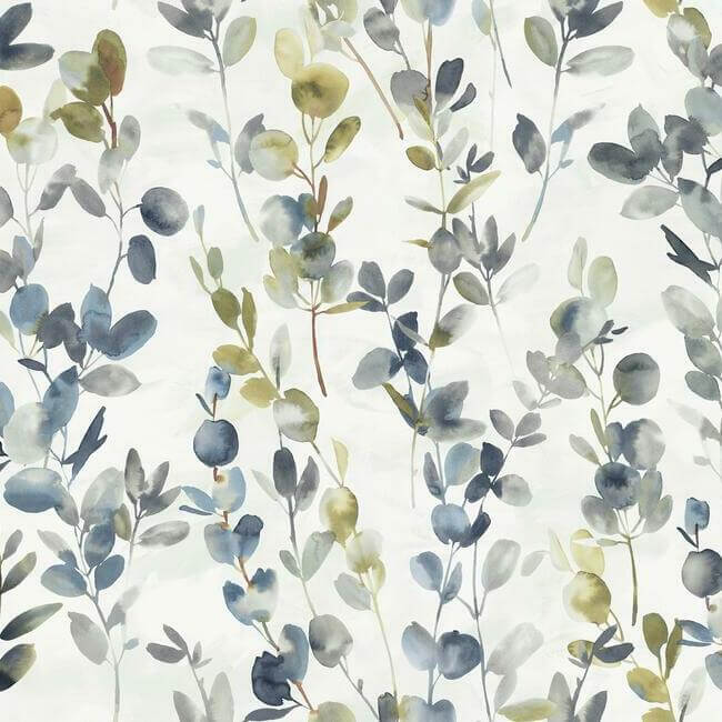 joyful-eucalyptus-navy-wallpaper-york-wallcoverings-os4314 - York Wallpaper Wallpaper
