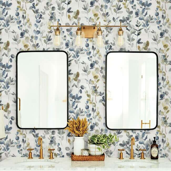 joyful-eucalyptus-navy-wallpaper-york-wallcoverings-os4314 - York Wallpaper Wallpaper