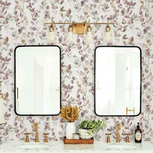 Joyful Eucalpytus Purple Wallpaper - York Wallcoverings - OS4312 - York Wallcoverings Papel pintado