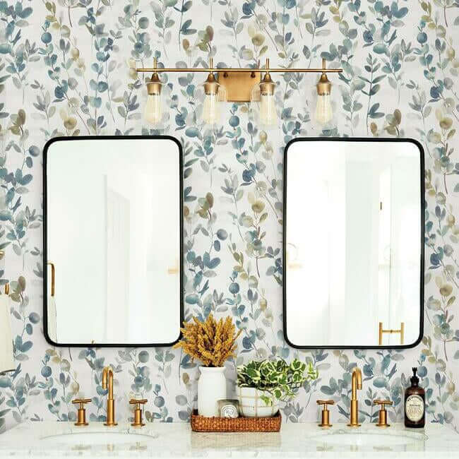 joyful-eucalyptus-turquoise-wallpaper-york-wallcoverings-os4313 - York Wallpaper Wallpaper