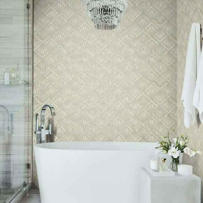 Modern Shell Wallpaper Greybeige - York Wallcoverings - OS4271 - York Wallcoverings Wallpaper