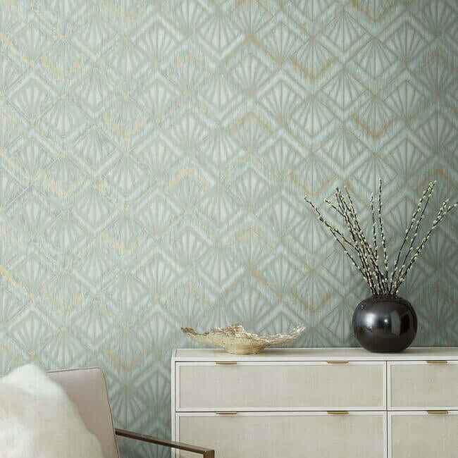 Modern Shell Light Blue Wallpaper - York Wallcoverings - OS4273 - York Wallcoverings Wallpaper