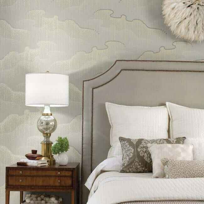 Moonglight Pearls Light Taupe Wallpaper - York Wallcoverings - OS4265 - York Wallcoverings Wallpaper