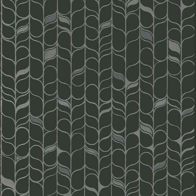 Perfect Petals Black & Silver Wallpaper - York Wallcoverings - OS4205