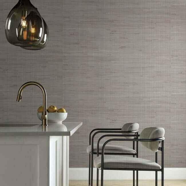 Jute Silver & Taupe Metallic Wallpaper - York Wallcoverings - OS4322 - York Wallcoverings Wallpaper