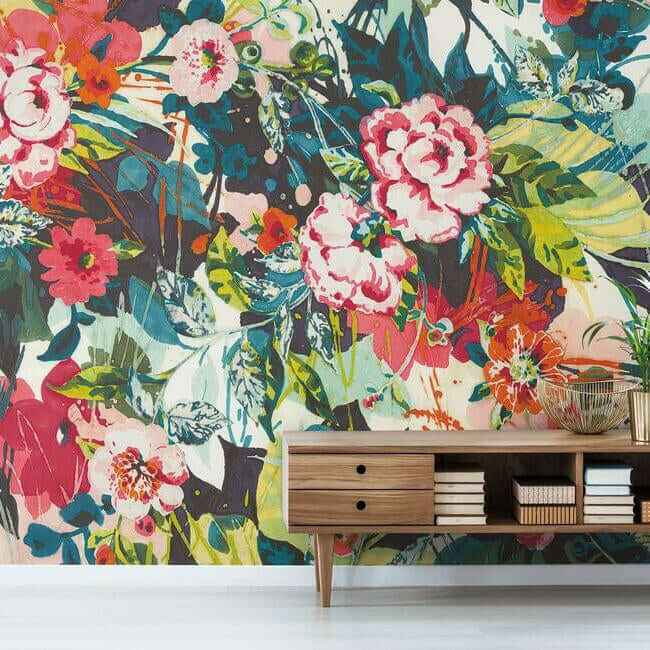 Pop Floral Wall Mural Bright - York Wallcoverings - MU0217M - York Wallcoverings Wallpaper