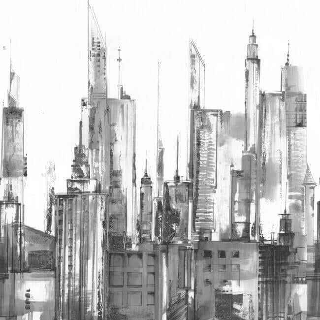 Cityscape Wall Mural Black - York Wallcoverings - MU0274M