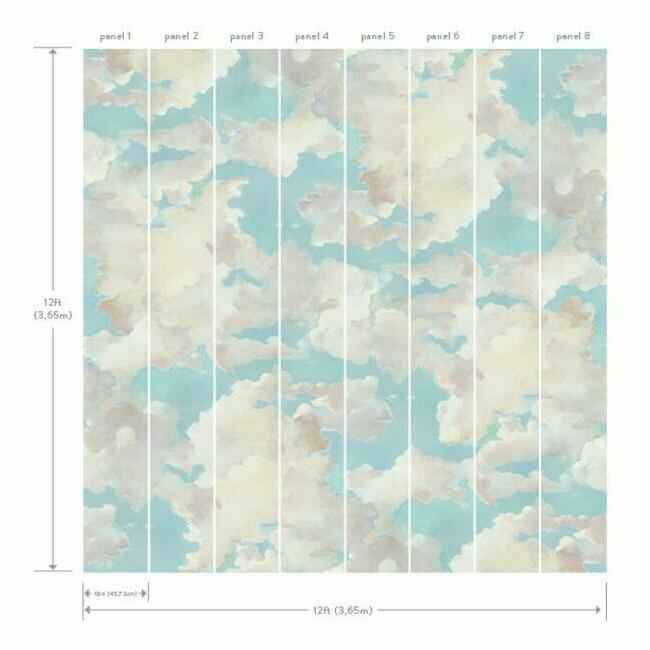 Cloud Over Wall Mural Sky Blue - York Wallcoverings - MU0295M - York Wallcoverings Wallpaper