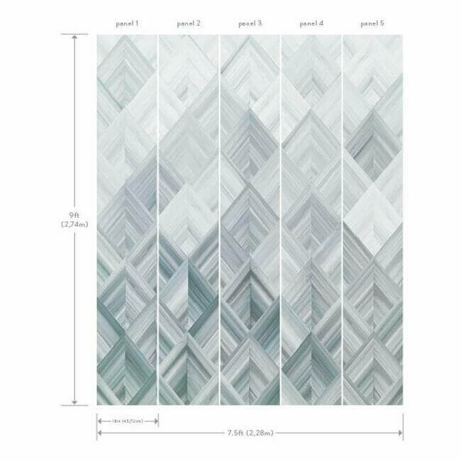 diamond-parquet-wall-mural-blue-york-wallcoverings-mu0216m - York Wallcoverings Wallpaper