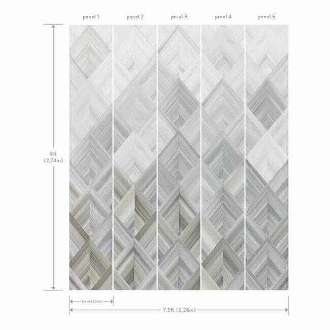 Diamond Parquet Wall Mural Grey - York Wallcoverings - MU0214M - York Wallcoverings Wallpaper