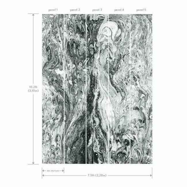 Watermark Wall Mural Black - York Wallcoverings - MU0227M - York Wallcoverings Wallpaper