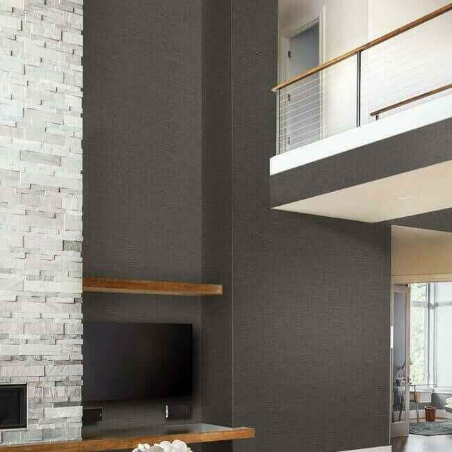 Stratus Textile Wallcovering Black - York Wallcoverings - HW3647R - York Wallcoverings Wallpaper