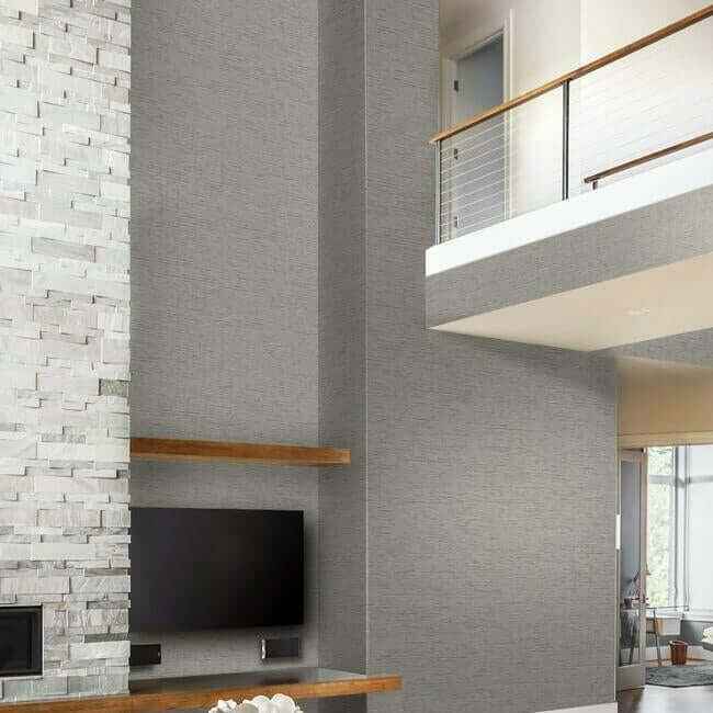 Stratus Textile Wallcovering Pewter - York Wallcoverings - HW3640R - York Wallcoverings Wallpaper