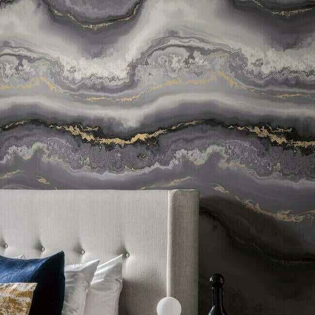 Moontide High Performance Wallpaper Smokey Quartz - York Wallcoverings - DA3500 - York Wallcoverings Wallpaper