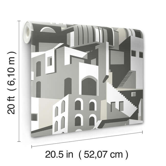 arch-architectural-grey-peel-stick-wallpaper-york-wallcoverings-psw1247rl - York Wallcoverings Wallpaper