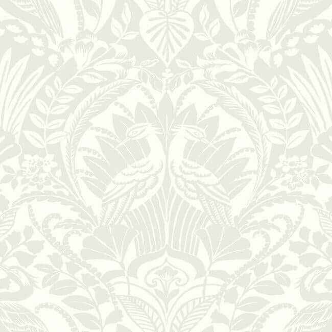 Egret Damask Taupe Wallpaper - York Wallcoverings - DM4997 - York Wallcoverings Wallpaper