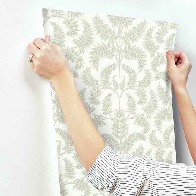 Royal Fern Damask Beige Wallpaper - York Wallcoverings - DM4963 - York Wallcoverings Wallpaper