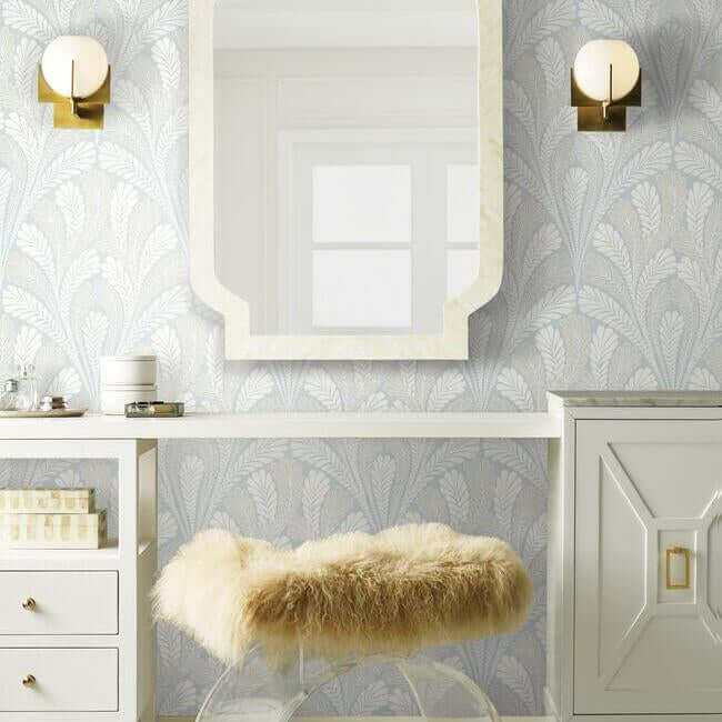 shell-damask-blue-wallpaper-york-wallcoverings-dm5021 - York Wallpaper Wallpaper