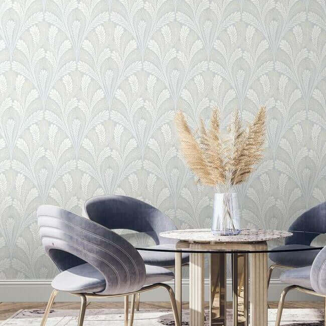 shell-damask-blue-wallpaper-york-wallcoverings-dm5021 - York Wallpaper Wallpaper