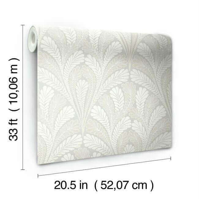 shell-damask-grey-wallpaper-york-wallcoverings-dm5022 - York Wallpaper Wallpaper