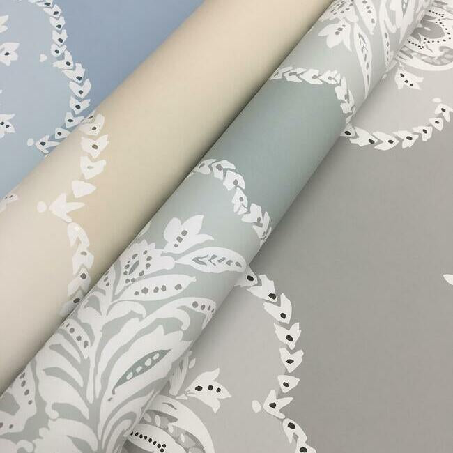 signet-medallion-damask-beige-wallpaper-york-wallcoverings-dm4983 - York Wallcoverings Wallpaper