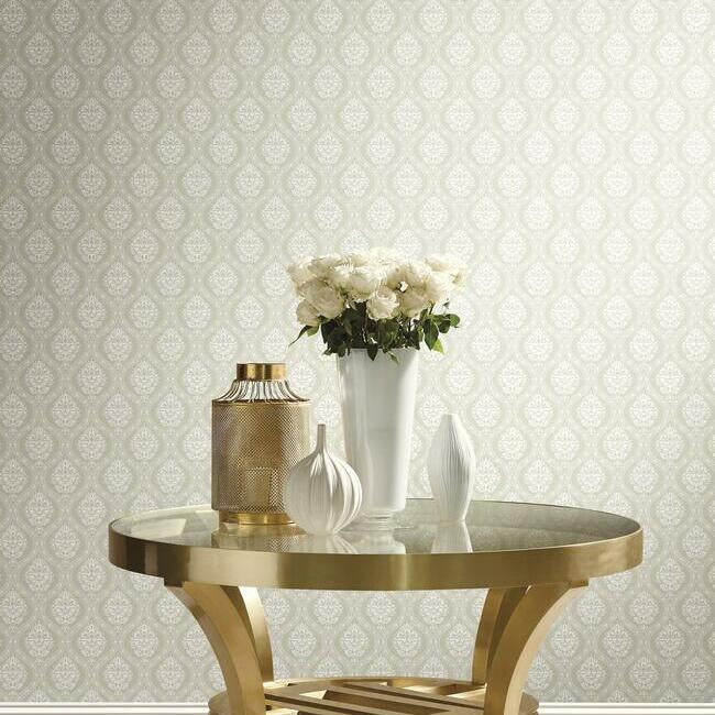 petite-ogee-wallpaper-beige-york-wallcoverings-dm5025 - York Wallcoverings Wallpaper