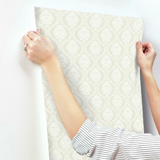 petite-ogee-wallpaper-beige-york-wallcoverings-dm5025 - York Wallcoverings Wallpaper