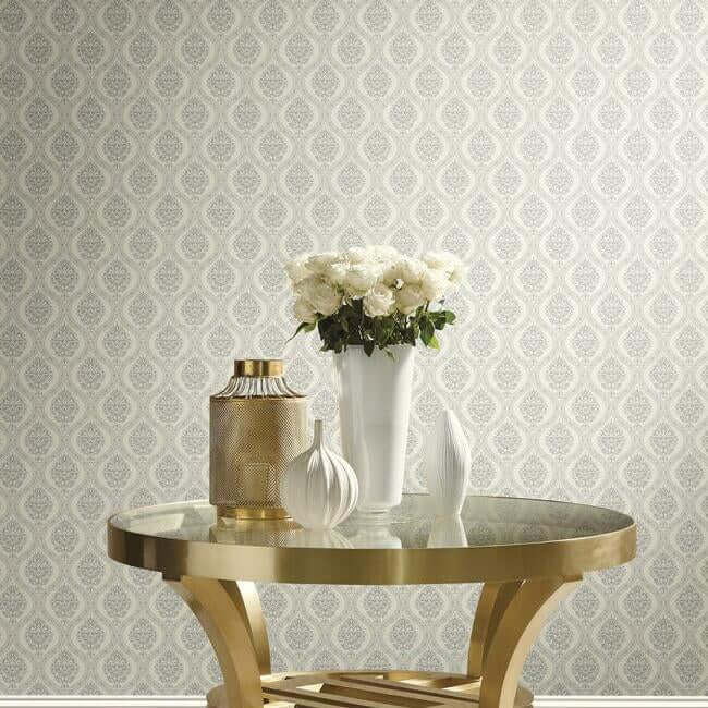 petite-ogee-taupe-wallpaper-york-wallcoverings-dm5027 - York Wallpaper Wallpaper