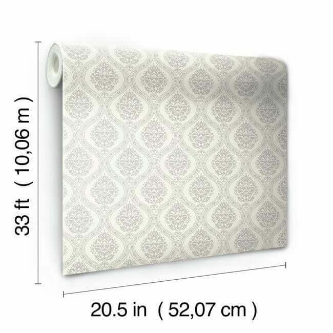 petite-ogee-taupe-wallpaper-york-wallcoverings-dm5027 - York Wallpaper Wallpaper