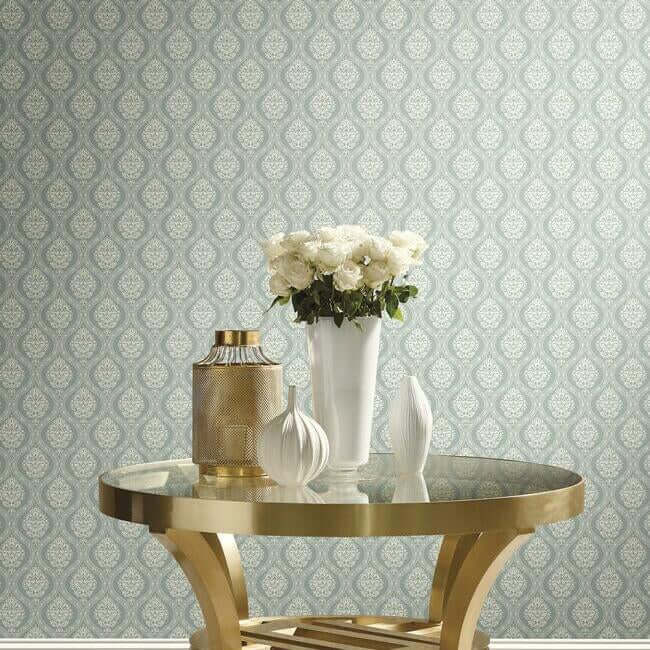 petite-ogee-green-wallpaper-york-wallcoverings-dm5028 - York Wallpaper Wallpaper
