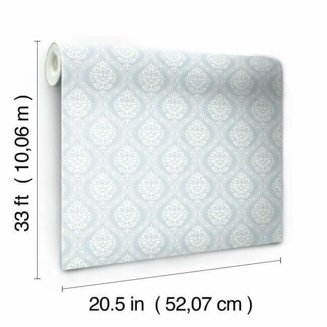 petite-ogee-blue-wallpaper-york-wallcoverings-dm5026 - York Wallpaper Wallpaper